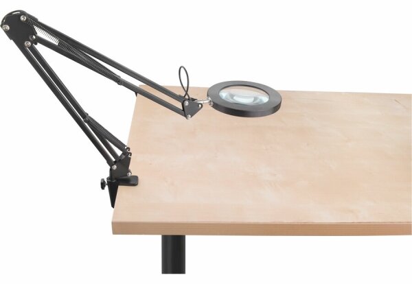 Extol - Lampada da tavolo LED dimmerabile con una lente d'ingrandimento LED/8W/5V 2900/4500/7500K nero