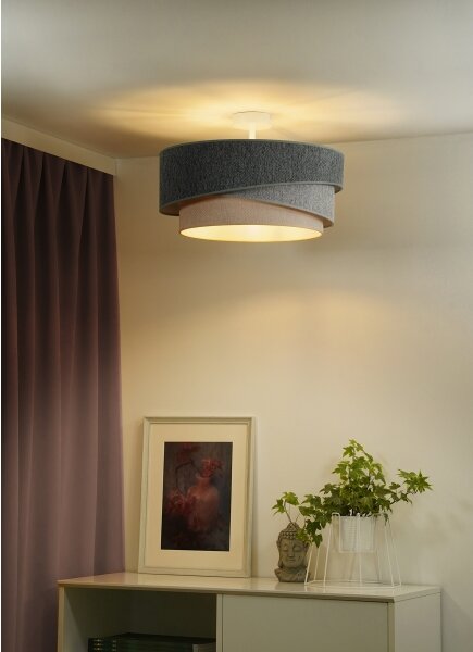 Duolla-Lampadario a plafone KOBO ECO REC. 1xE27/15W/230V d.45 cm verde/grigio/color crema