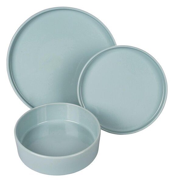 Servizio Piatti 12 pz in Gres - 4 Persone - Gourmet Colore Turquoise