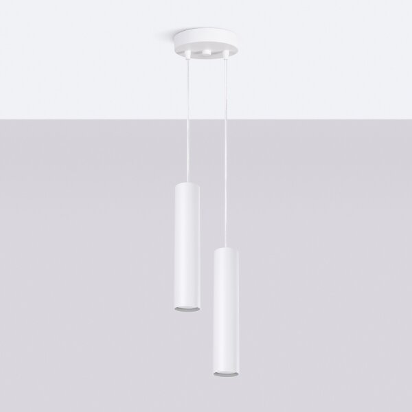 Sollux SL.1868 - Lampadario a sospensione con cavo LAGOS 2xGU10/10W/230V bianco