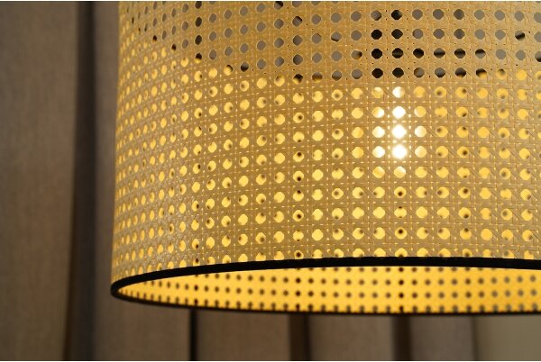 Duolla - Lampadario a plafone ROLLER RATTAN 1xE27/15W/230V diametro 45 cm beige/nero
