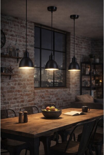 Brilagi - Lampadario LED su cavo RIDDY 1xE27/60W/230V nero