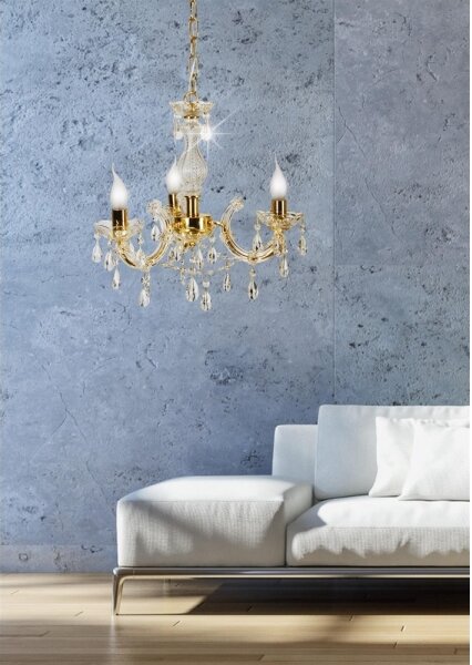 Lampadario a sospensione con catena MARIA TERESA 3xE14/40W/230V