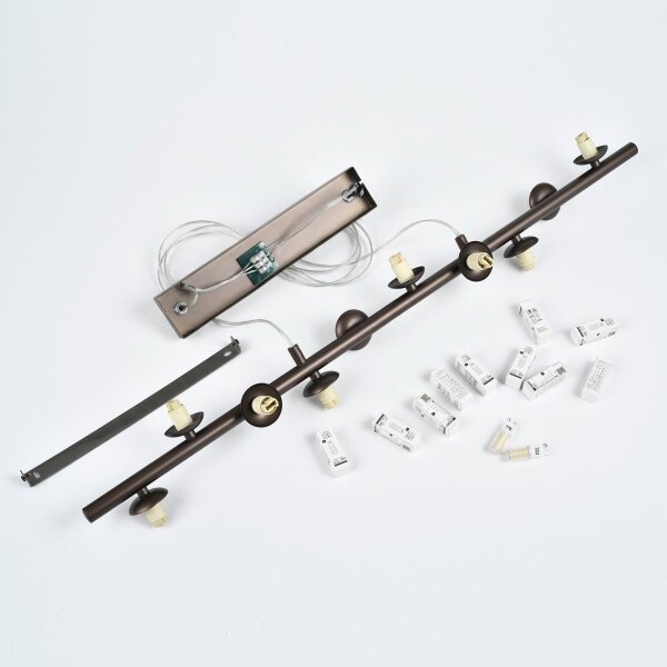 Brilagi - Lampadario LED a sospensione su cavo MILLA 10xG9/3W/230V marrone/marrone fumé