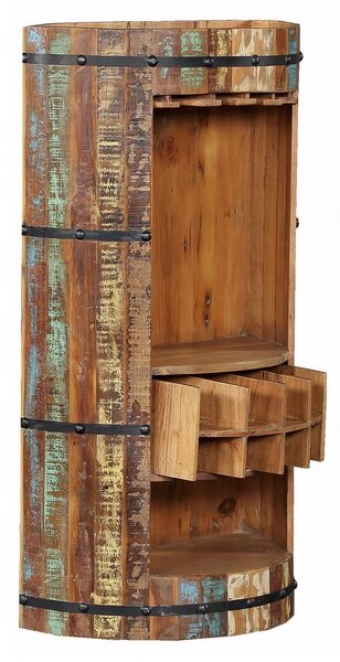 Scaffale per vino in legno riciclato colore naturale 8 bottiglie 60x115 cm Kaveri - Interia Home & Living