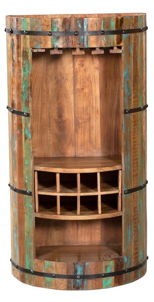 Scaffale per vino in legno riciclato colore naturale 8 bottiglie 60x115 cm Kaveri - Interia Home & Living