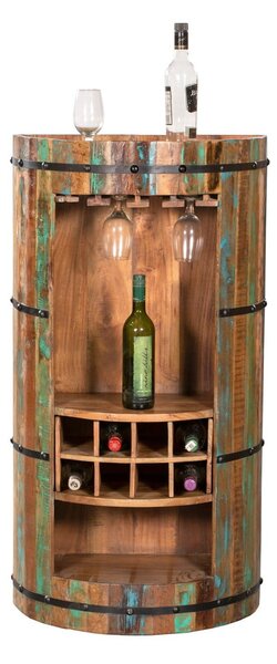 Scaffale per vino in legno riciclato colore naturale 8 bottiglie 60x115 cm Kaveri - Interia Home & Living