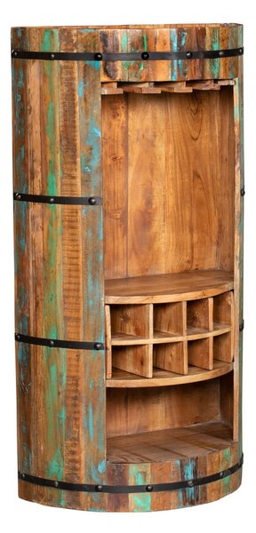Scaffale per vino in legno riciclato colore naturale 8 bottiglie 60x115 cm Kaveri - Interia Home & Living