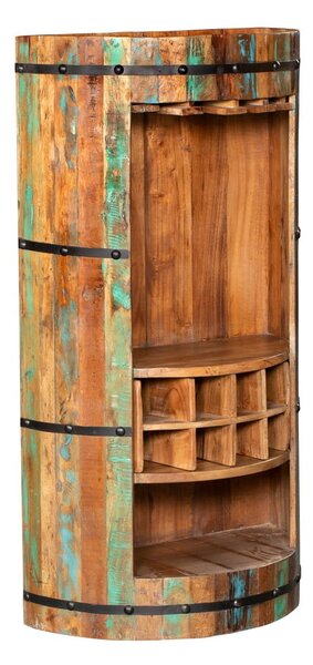 Scaffale per vino in legno riciclato colore naturale 8 bottiglie 60x115 cm Kaveri - Interia Home & Living