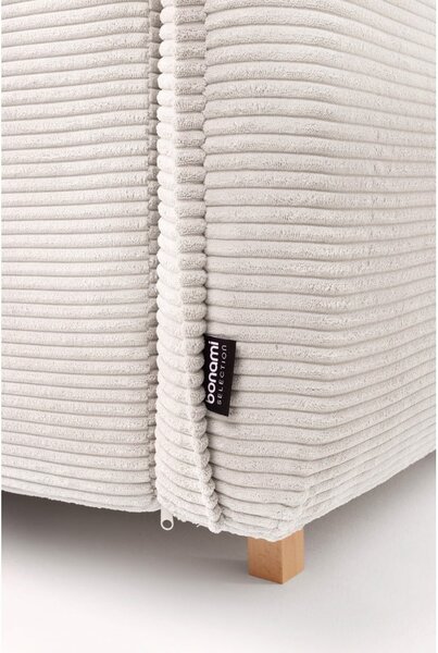 Divano angolare beige allungabile (con penisola a sinistra/a forma di "U") con rivestimento in velluto a coste Tori – Bonami Selection