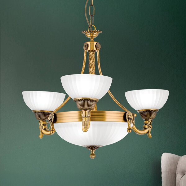 ORION Lampadario a soffitto Rocca, dimmerabile, Bronzo / Ottone antico, Soggiorno / Sala da pranzo, Metallo, Lampadario