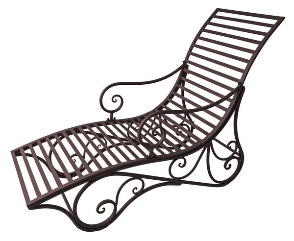 Sedia a sdraio nera da giardino in metallo Kuwa - Garden Pleasure