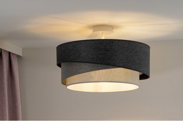 Duolla - Lampadario a plafone KOBO 1xE27/15W/230V diametro 45 cm grigio/bianco