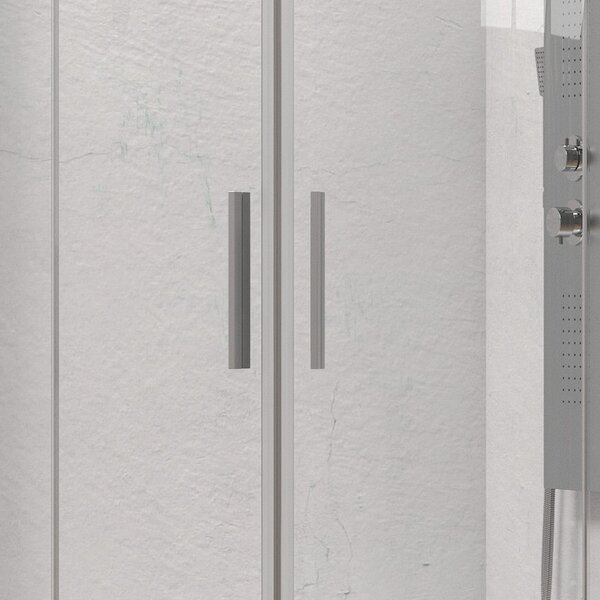 Kamalu box doccia semicircolare 80x80 finitura argento opaco | ke-2000a