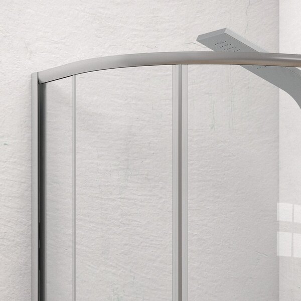 Kamalu box doccia semicircolare 80x80 finitura argento opaco | ke-2000a