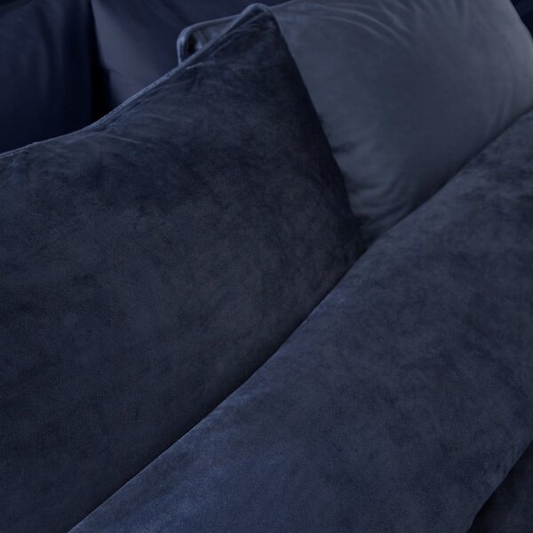Biancheria da letto singola in velluto blu 135x200 cm Kingsley - Catherine Lansfield
