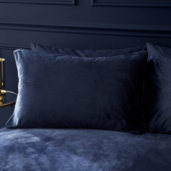 Biancheria da letto singola in velluto blu 135x200 cm Kingsley - Catherine Lansfield