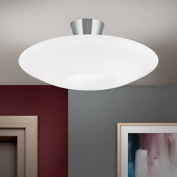 ORION Plafoniera soffitto Blanc, dimmerabile, Bianco / Opale, Soggiorno / Sala da pranzo, Vetro, Moderno, Plafoniera