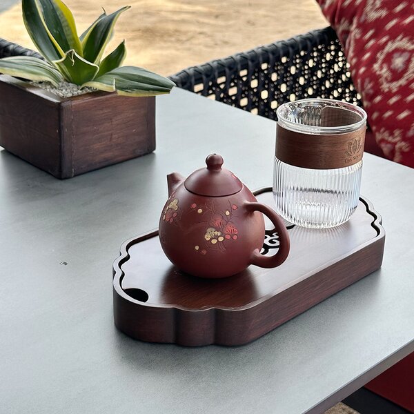 Teiera in Creta Yixing Marrone a Fiori 210ml