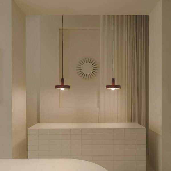 LEDS-C4 Lampada a sospensione Keops 1, dimmerabile, Terracotta, Soggiorno / Sala da pranzo, Alluminio, Moderno, Lampada a sospensione