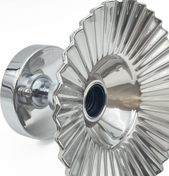 Plafoniera da soffitto TRISH 1xE27/15W/230V cromato lucido/nero fumé