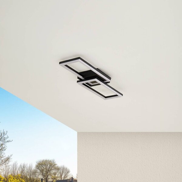 Lindby Plafoniera LED da esterni Finian, 64 cm x 21 cm, CCT dimmerabile Finian Lindby,, Nero, Plastica, Moderno, Plafoniere LED