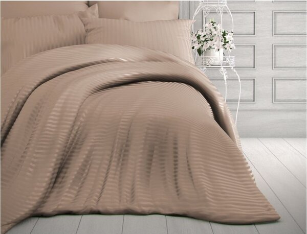 Biancheria da letto singola in cotone sateen beige 140x200 cm Lilyum - Mijolnir