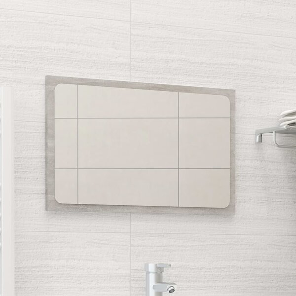 Specchio da Bagno Grigio Cemento 60x1,5x37 cm Legno Multistrato
