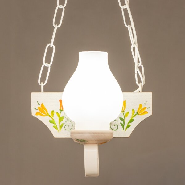 Brilagi - Lampadario a sospensione con catena QUEEN 2xE14/40W/230V faggio/color crema