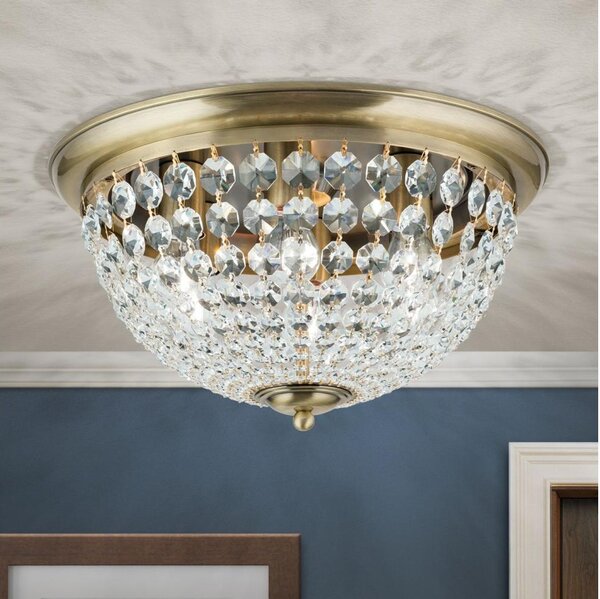 Orion DLU 1840/47-Plafoniera di cristallo PLAFOND 6xE27/40W/230V diametro 47 cm bronzo