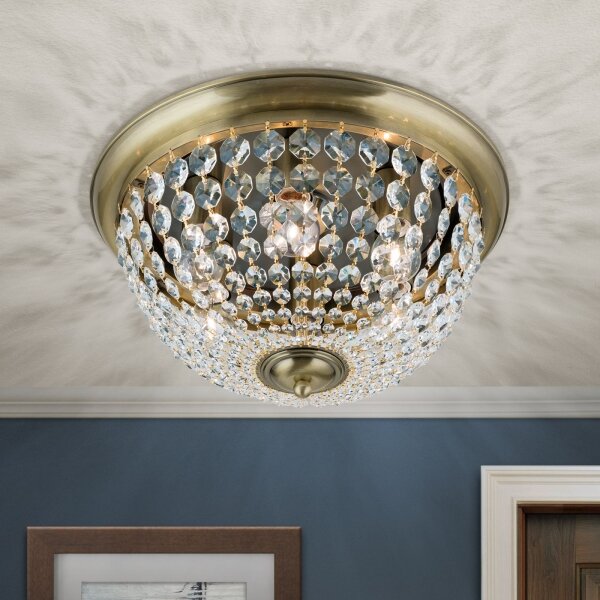 Orion DLU 1840/47-Plafoniera di cristallo PLAFOND 6xE27/40W/230V diametro 47 cm bronzo