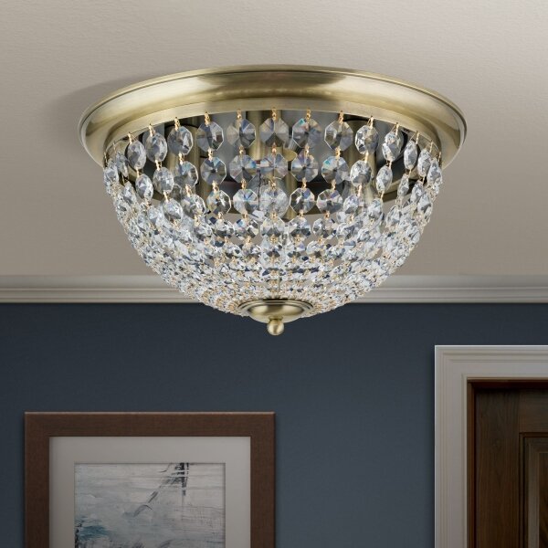 Orion DLU 1840/47-Plafoniera di cristallo PLAFOND 6xE27/40W/230V diametro 47 cm bronzo