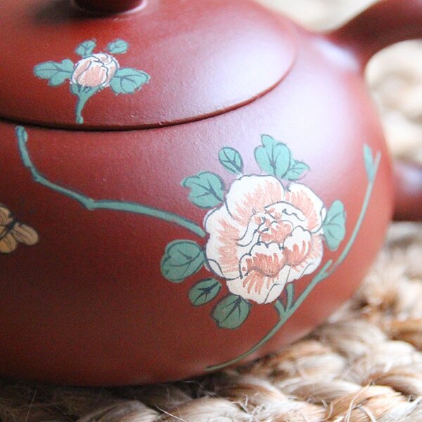 Teiera in creta Yixing peonia 185ml