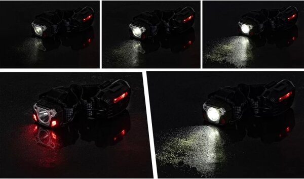 Lampada frontale LED ricaricabile sensore 10W 5V IP44 1200 lm 4000 mAh