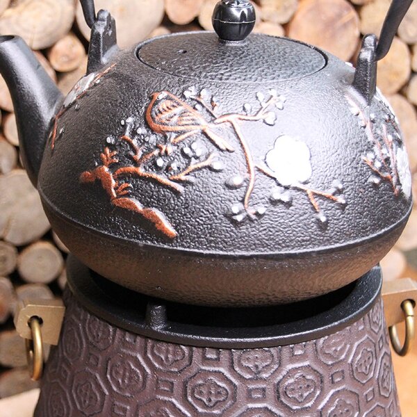 Teiera in ghisa nera decorata 1300 ml