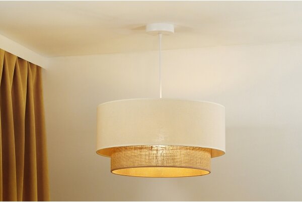 Duolla - Lampadario a sospensione con filo BOHO 1xE27/40W/230V diametro 45 cm color crema/marrone