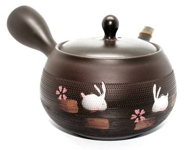 Kyusu giapponese Tokoname in ceramica nero 350 ml