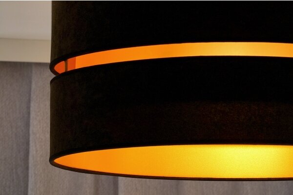 Duolla - Lampadario a sospensione con filo DUO 1xE27/15W/230V diametro 40 cm nero/oro