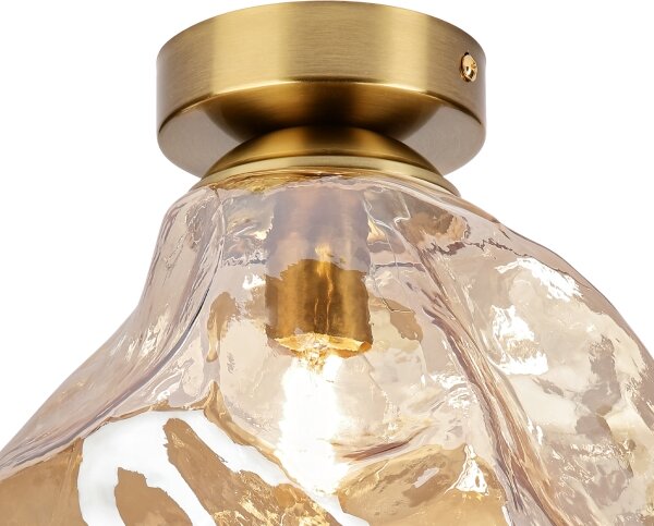Plafoniera CRISTAL 1xE14/15W/230V ottone/beige fumé
