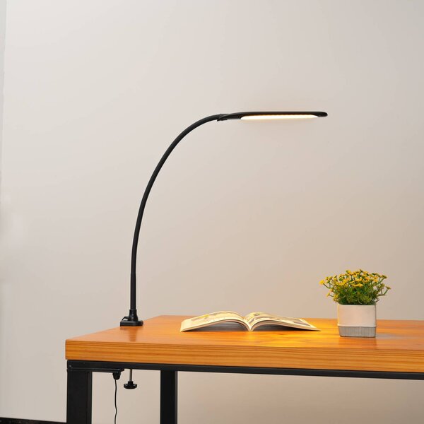 Lampada con morsetto Nilay Lindby, dimmerabile, Nero, Studio / Ufficio, Metallo, Moderno, Lampada con morsetto