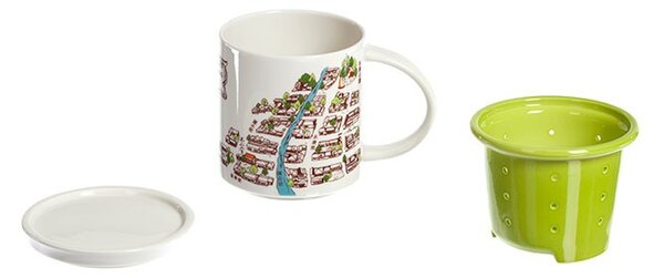 Mug in porcellana con filtro colorato Lin’s Ceramic Studio 330 ml - Verde