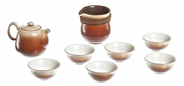 Set in ceramica rosso Lin's Ceramics Studio 8 pz