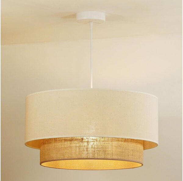 Duolla - Lampadario a sospensione con filo BOHO 1xE27/15W/230V diametro 60 cm beige/marrone