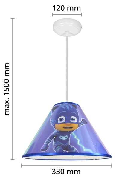Lampadario a sospensione per bambini PJ MASK 1xE27/40W/230V