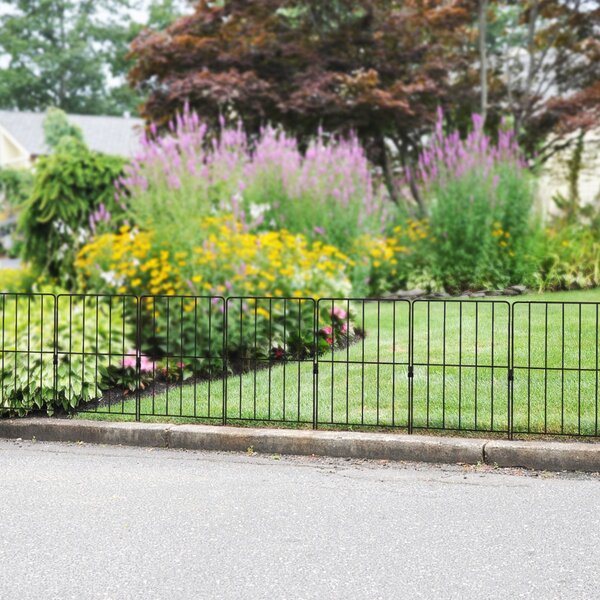 Costway 25 Pannelli per recinzione da giardino pieghevole, Recinzione per aiuole in metallo antiruggine