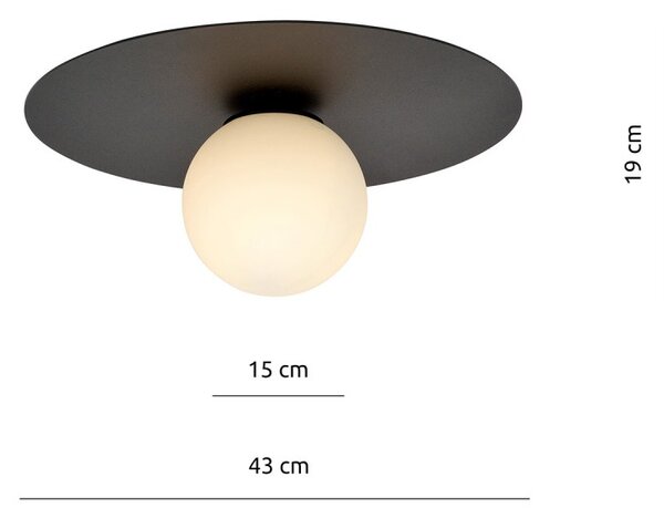 Lampada da soffitto Solar, Nera con sfera satinata E14 Colore del corpo Nero