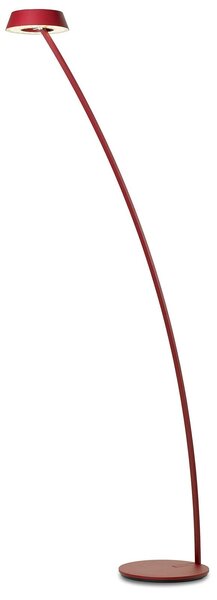 OLIGO Glance piantana LED curva rosso satinato