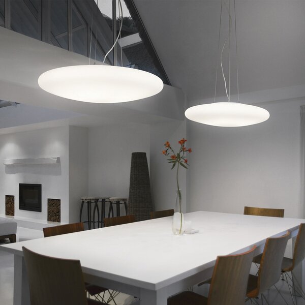 Sospensione Moderna Smarties Vetro Bianco 3 Luci E27 D42Cm