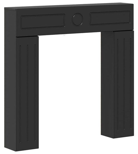 Cornice per camino, colore nero, dimensioni 102 x 18 x 100,5 cm, realizzata in materiale composito di legno