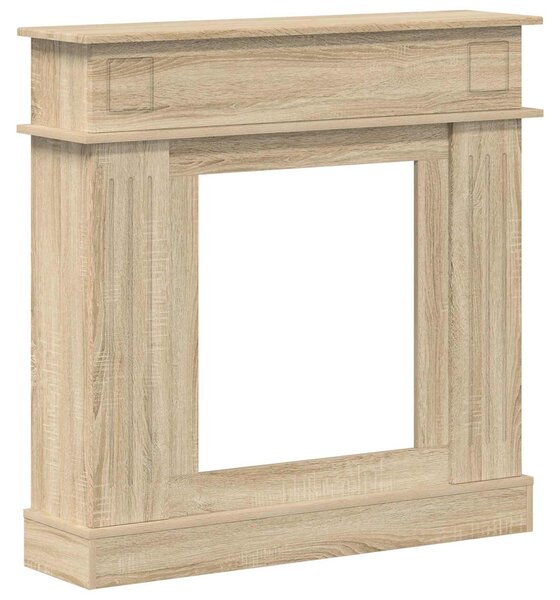 Cornice per camino in legno effetto Sonoma, dimensioni 102 x 26 x 100 cm
